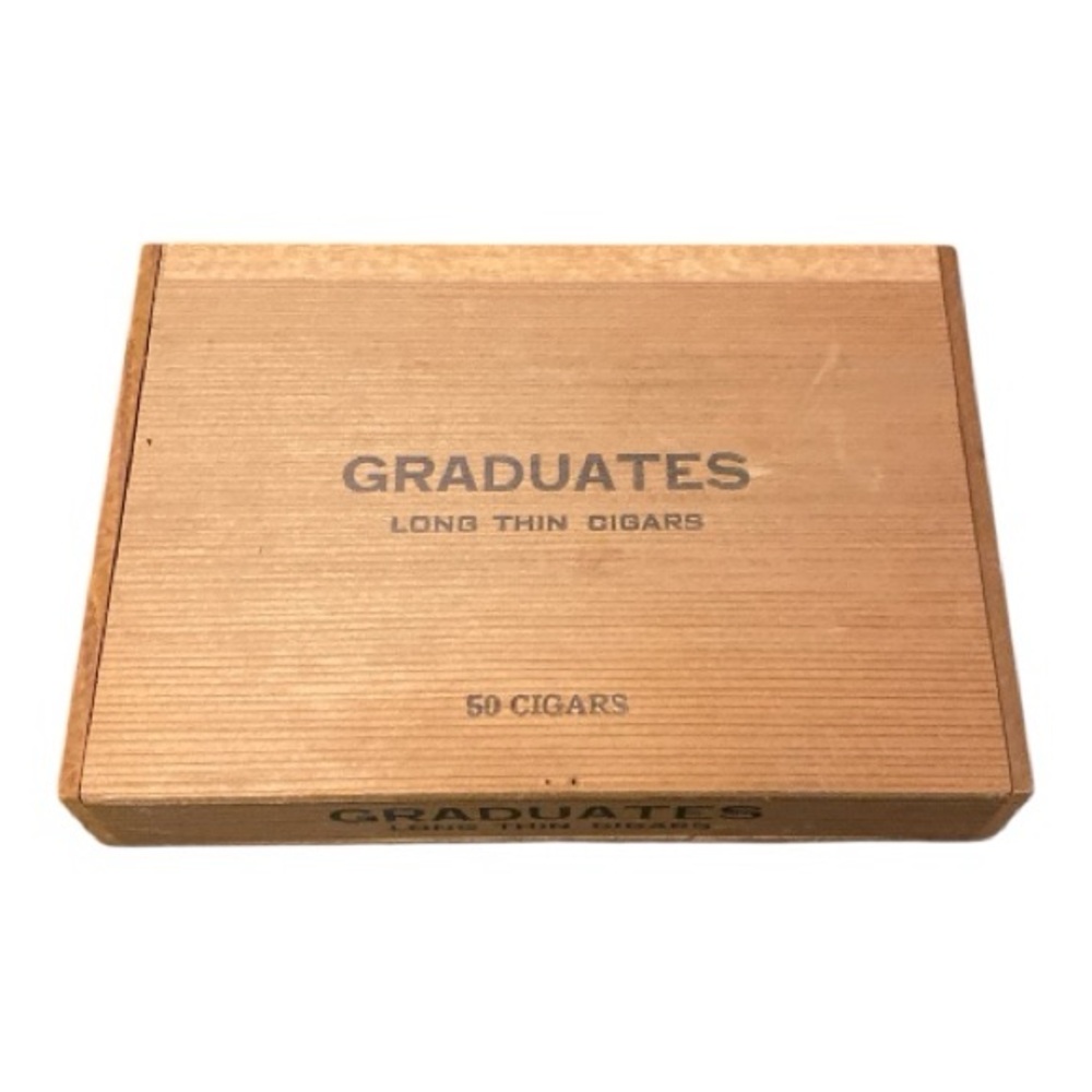 Vintage Wooden Cigar Box- Graduates Long Thin Cigars